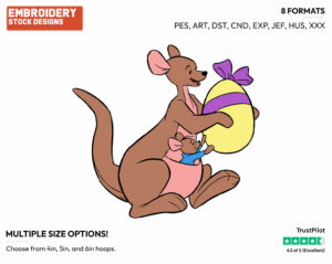 Kanga, Roo - Disney Characters - Easter - Holiday Inspired Embroidery Design in 3 sizes & 8 formats