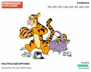 Tigger Painting Eggs - Disney Characters - Easter - Holiday Inspired Embroidery Design in 3 sizes & 8 formats