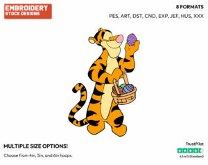 Tigger Easter Eggs - Disney Characters - Easter - Holiday Inspired Embroidery Design in 3 sizes & 8 formats