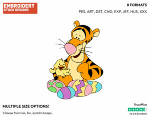 Tigger, Chick - Disney Characters - Easter - Holiday Inspired Embroidery Design in 3 sizes & 8 formats