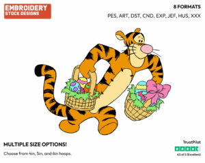 Tigger - Disney Characters - Easter - Holiday Inspired Embroidery Design in 3 sizes & 8 formats