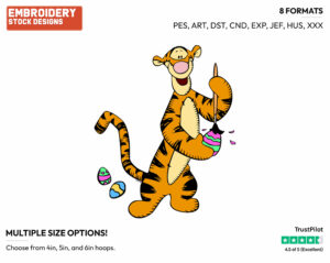 Tigger - Disney Characters - Easter - Holiday Inspired Embroidery Design in 3 sizes & 8 formats