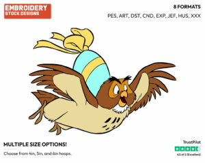 Owl - Disney Characters - Easter - Holiday Inspired Embroidery Design in 3 sizes & 8 formats