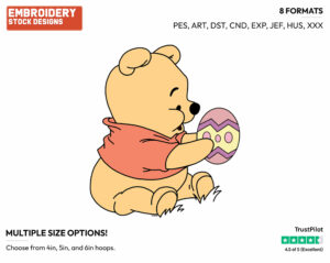 Baby Pooh - Disney Characters - Easter - Holiday Inspired Embroidery Design in 3 sizes & 8 formats