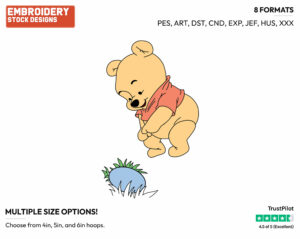Baby Pooh - Disney Characters - Easter - Holiday Inspired Embroidery Design in 3 sizes & 8 formats
