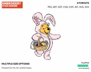 Easter Bunny Winnie - Disney Characters - Easter - Holiday Inspired Embroidery Design in 3 sizes & 8 formats