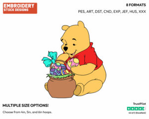 Winnie - Disney Characters - Easter - Holiday Inspired Embroidery Design in 3 sizes & 8 formats