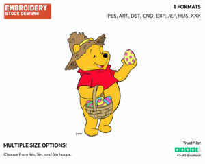 Winnie - Disney Characters - Easter - Holiday Inspired Embroidery Design in 3 sizes & 8 formats
