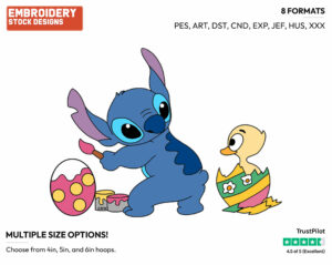 Stitch Easter Eggs - Disney Characters - Easter - Holiday Inspired Embroidery Design in 3 sizes & 8 formats