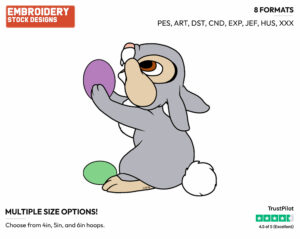 Thumper Easter Eggs - Disney Characters - Easter - Holiday Inspired Embroidery Design in 3 sizes & 8 formats