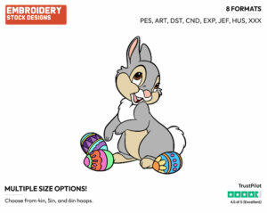 Thumper - Disney Characters - Easter - Holiday Inspired Embroidery Design in 3 sizes & 8 formats