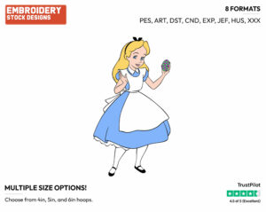 Alice - Disney Characters - Easter - Holiday Inspired Embroidery Design in 3 sizes & 8 formats