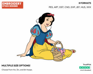 Snow White - Disney Characters - Easter - Holiday Inspired Embroidery Design in 3 sizes & 8 formats