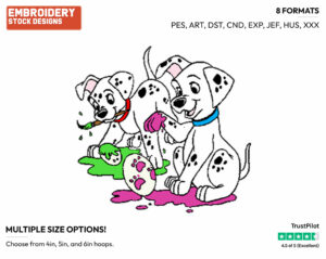 Puppies Painting Eggss - Disney Characters - Easter - Holiday Inspired Embroidery Design in 3 sizes & 8 formats