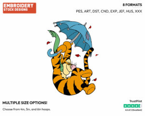 Tigger - Disney Characters - Autumn & Fall Season - Holiday Inspired Embroidery Design in 3 sizes & 8 formats