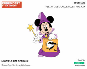 Minnie Mouse As A Fairy - Disney Characters - Halloween - Holiday Inspired Embroidery Design in 3 sizes & 8 formats