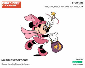 Minnie Mouse Trick-Or-Treating - Disney Characters - Halloween - Holiday Inspired Embroidery Design in 3 sizes & 8 formats