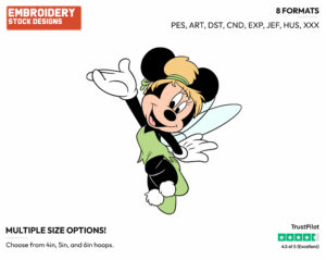 Minnie Mouse As Tinker Bell - Disney Characters - Halloween - Holiday Inspired Embroidery Design in 3 sizes & 8 formats