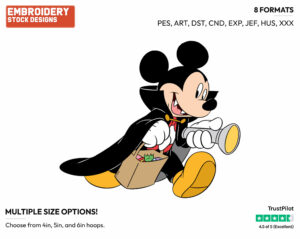 Vampire Mickey Mouse - Disney Characters - Halloween - Holiday Inspired Embroidery Design in 3 sizes & 8 formats