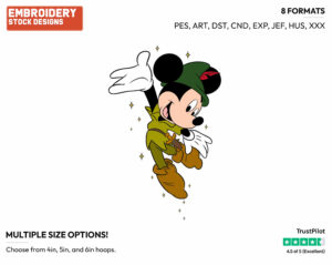 Mickey Mouse As Peter Pan - Disney Characters - Halloween - Holiday Inspired Embroidery Design in 3 sizes & 8 formats