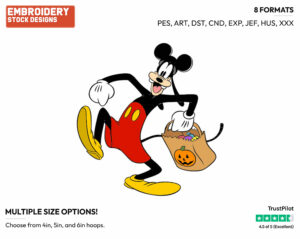 Goofy As Mickey Mouse - Disney Characters - Halloween - Holiday Inspired Embroidery Design in 3 sizes & 8 formats