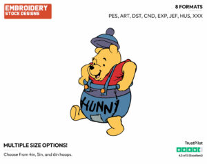 Winnie The Pooh As Honey Pot - Disney Characters - Halloween - Holiday Inspired Embroidery Design in 3 sizes & 8 formats