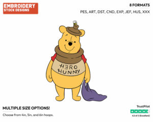 Winnie The Pooh - Disney Characters - Halloween - Holiday Inspired Embroidery Design in 3 sizes & 8 formats