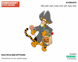 Pirate Tigger - Disney Characters - Halloween - Holiday Inspired Embroidery Design in 3 sizes & 8 formats