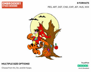 Tigger - Disney Characters - Halloween - Holiday Inspired Embroidery Design in 3 sizes & 8 formats