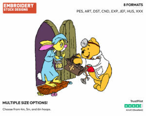 Winnie The Pooh, Rabbit - Disney Characters - Halloween - Holiday Inspired Embroidery Design in 3 sizes & 8 formats