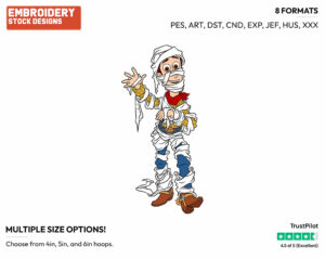 Woody As A Mummy - Disney Characters - Halloween - Holiday Inspired Embroidery Design in 3 sizes & 8 formats