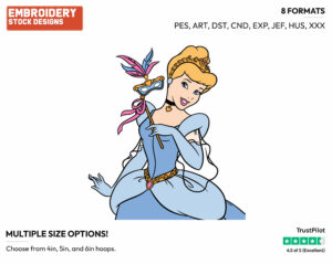 Cinderella - Disney Characters - Halloween - Holiday Inspired Embroidery Design in 3 sizes & 8 formats