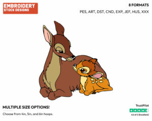 Bambi, Mother - Disney Characters - Mother's Day - Holiday Inspired Embroidery Design in 3 sizes & 8 formats