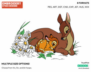 Bambi, Mother - Disney Characters - Mother's Day - Holiday Inspired Embroidery Design in 3 sizes & 8 formats