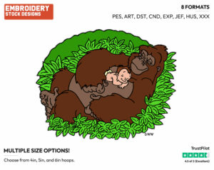 Kala, Tarzan - Disney Characters - Mother's Day - Holiday Inspired Embroidery Design in 3 sizes & 8 formats