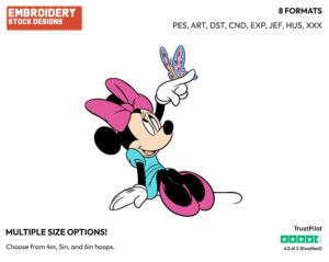 Minnie Mouse, Butterfly - Disney Characters - Springtime - Holiday Inspired Embroidery Design in 3 sizes & 8 formats