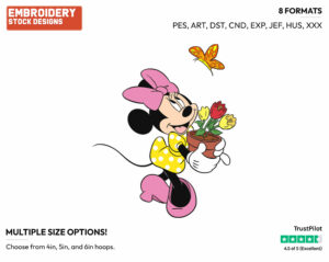 Minnie Mouse - Disney Characters - Springtime - Holiday Inspired Embroidery Design in 3 sizes & 8 formats