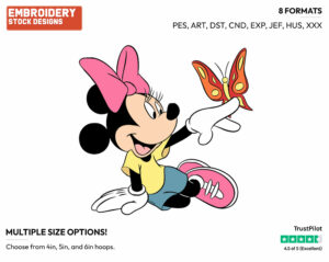 Minnie Mouse - Disney Characters - Springtime - Holiday Inspired Embroidery Design in 3 sizes & 8 formats
