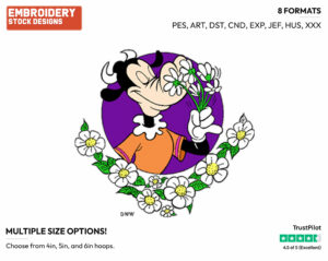 Clarabelle Cow - Disney Characters - Springtime - Holiday Inspired Embroidery Design in 3 sizes & 8 formats