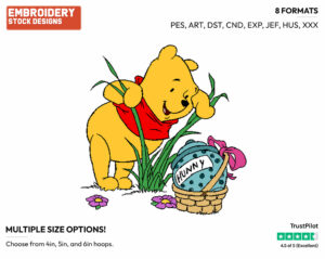 Winnie The Pooh - Disney Characters - Springtime - Holiday Inspired Embroidery Design in 3 sizes & 8 formats