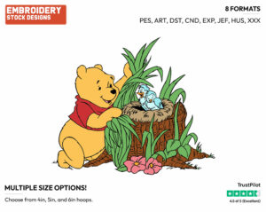 Winnie The Pooh, Baby Birds' Nest - Disney Characters - Springtime - Holiday Inspired Embroidery Design in 3 sizes & 8 formats