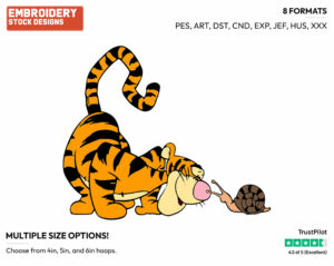 Tigger, Snail - Disney Characters - Springtime - Holiday Inspired Embroidery Design in 3 sizes & 8 formats