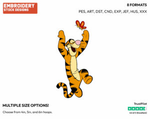 Tigger - Disney Characters - Springtime - Holiday Inspired Embroidery Design in 3 sizes & 8 formats