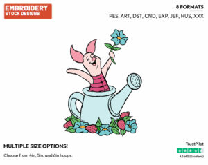 Piglet - Disney Characters - Springtime - Holiday Inspired Embroidery Design in 3 sizes & 8 formats
