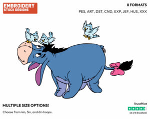 Eeyore - Disney Characters - Springtime - Holiday Inspired Embroidery Design in 3 sizes & 8 formats