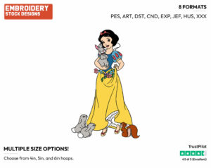Snow White - Disney Characters - Springtime - Holiday Inspired Embroidery Design in 3 sizes & 8 formats