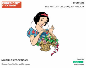 Snow White - Disney Characters - Springtime - Holiday Inspired Embroidery Design in 3 sizes & 8 formats