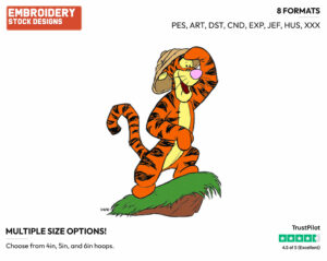 Tigger - Disney Characters - Summertime - Holiday Inspired Embroidery Design in 3 sizes & 8 formats