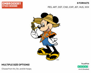 Mickey Mouse - Disney Characters - Summertime - Holiday Inspired Embroidery Design in 3 sizes & 8 formats