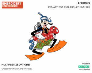 Goofy On The Beach - Disney Characters - Summertime - Holiday Inspired Embroidery Design in 3 sizes & 8 formats